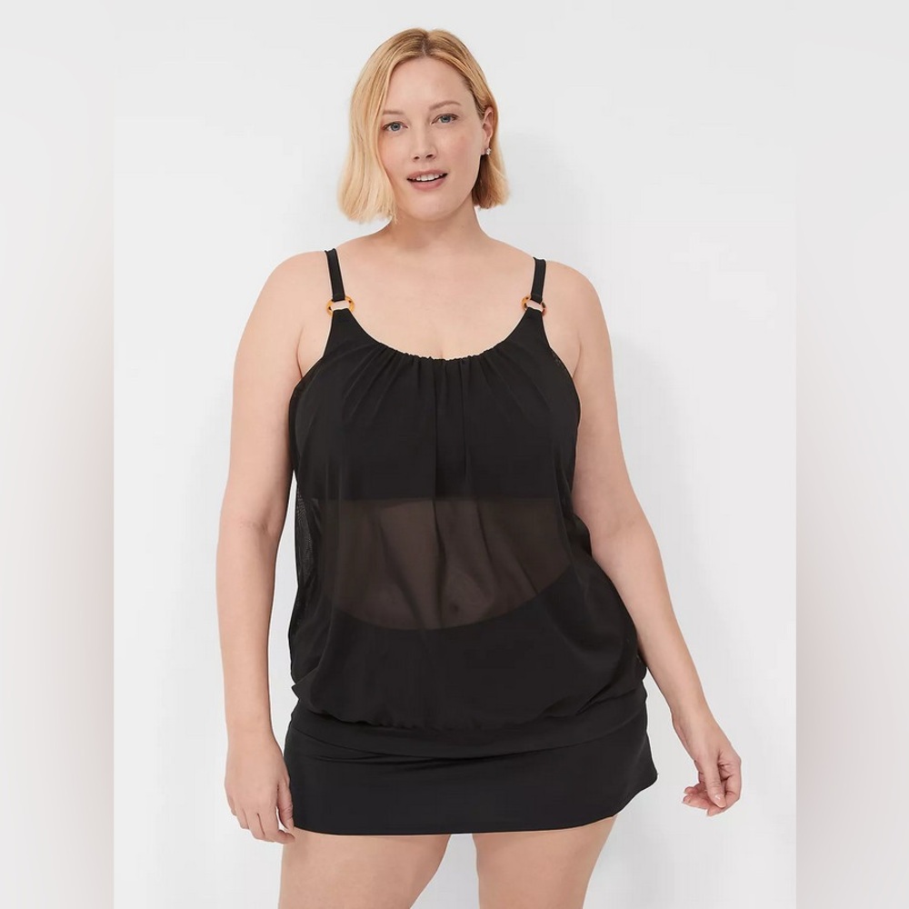 Lane Bryant Black Sheer Swim Chemise